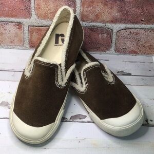 7.5 Super comfy Brown Suede Slip on casual shoes by Report.